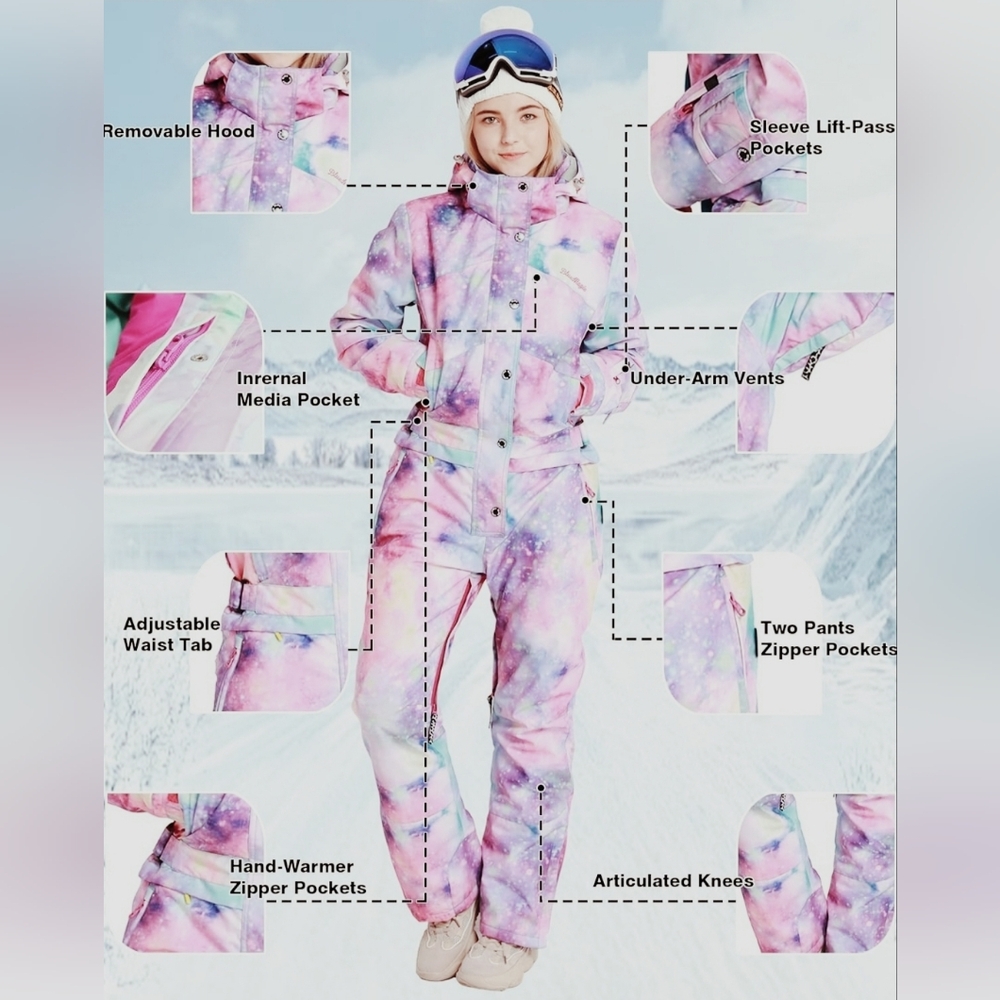 BGX Women’s Snowsuit Jumpsuit Ski Suit Snowboard Jacket Outdoor Insulated XXL - Picture 16 of 17